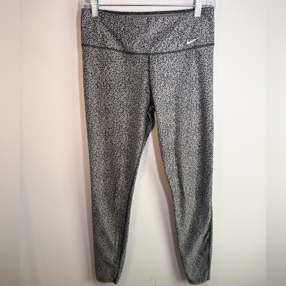 Nike Dri-Fit Womens Black and grey Patterned High Rise Ankle Legging size Medium
